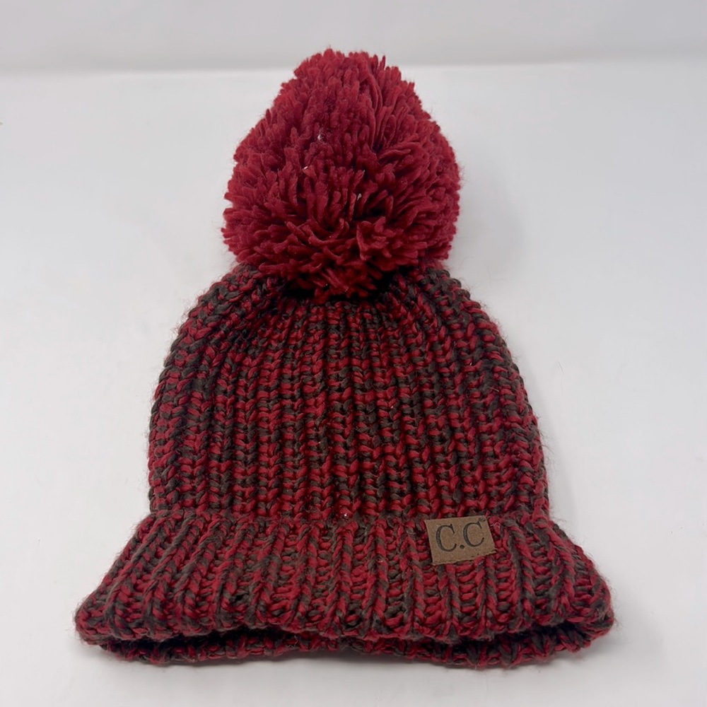 CC Red Pom Pom Beanie Excellent Condition